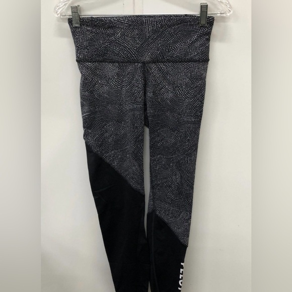 Lululemon X Peloton Womens Black Colorblock Speed Wunder Compression Leggings 6 - Picture 1 of 5